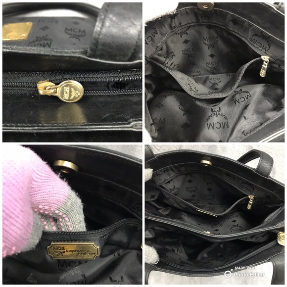 MCM VISETOS SMALL SHOPPER BAG BLACK SHOULDER - Picture 7 of 8